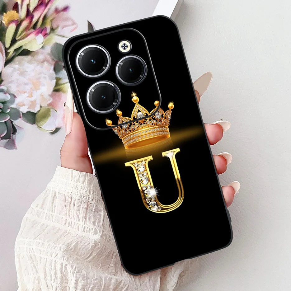 Para Infinix Hot 40 Pro funda X6837 cubierta de letras de corona de lujo funda de teléfono de silicona suave para Infinix Hot 40i Hot40 Pro Hot40i Shell - imagen 4