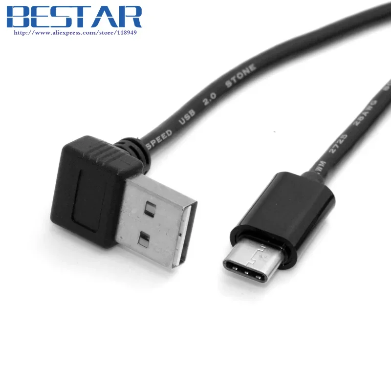 USB-C USB 3.1 Tipo C a USB 2.0 Cable de datos en ángulo arriba y abajo de 90 grados 100 cm 1 m 3 pies para Macbook y tableta - imagen 3