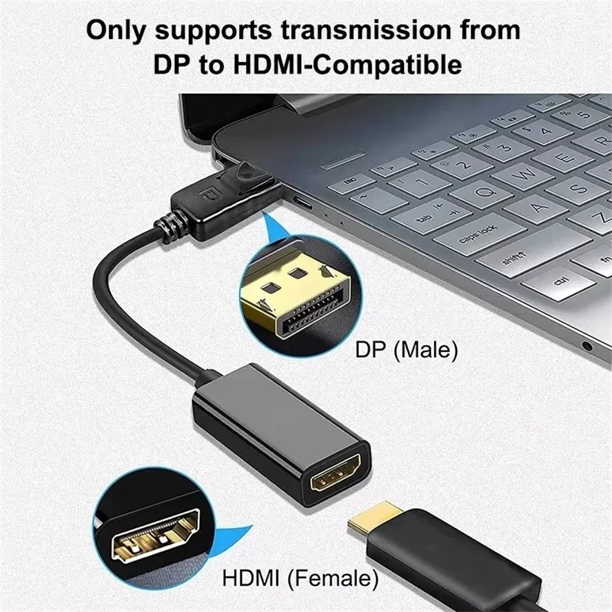 Adaptador 4K DP DisplayPort a HDMI, convertidor, puerto de visualización DP a HDMI, adaptador HDTV, vídeo, Audio, PC, portátil - imagen 3