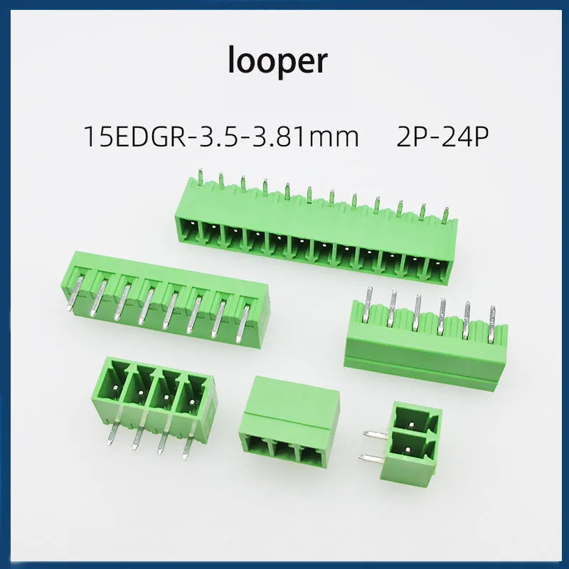 Cltgxdd para KF2EDGV 3,5/3,81mm Terminal de tornillo PCB enchufable 2-24 pines enchufe macho verde conector hembra de conexión de aguja - imagen 2