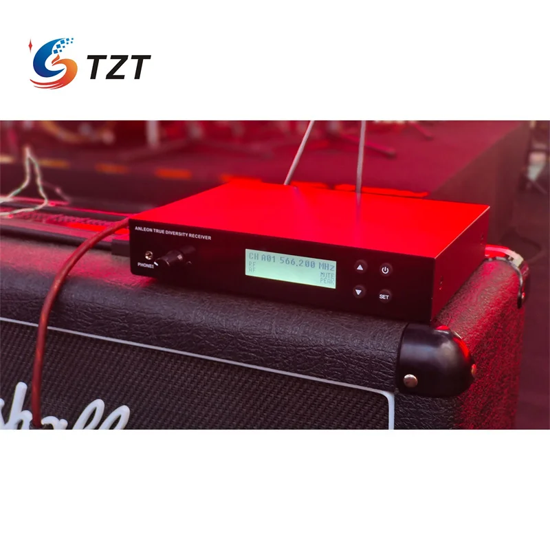 Sistema con micrófono inalámbrico de mano TZT ANLEON B1, sistema inalámbrico profesional de 42MHz para puesta en escena