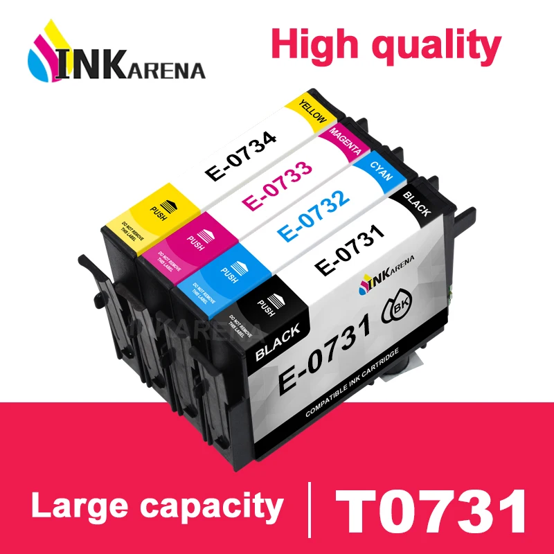 Cartucho de tinta para impresora EPSON, kit completo de cartuchos de tinta 731N 73N T0731 para EPSON C79 CX5500 CX8300 CX9300 TX100 TX210 TX410 TX550w, 4 Uds.