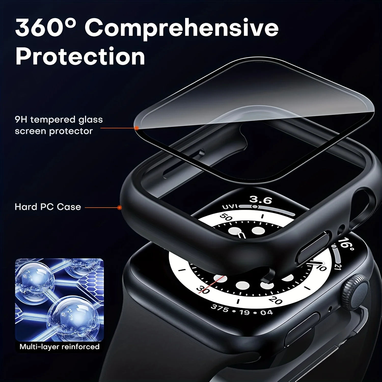 2 uds caja de vidrio templado para Apple Watch Series 11 10 9 8 7 6 SE 42 46mm 45MM 41MM 40mm 44MM accesorios de cubierta protectora de pantalla - imagen 3