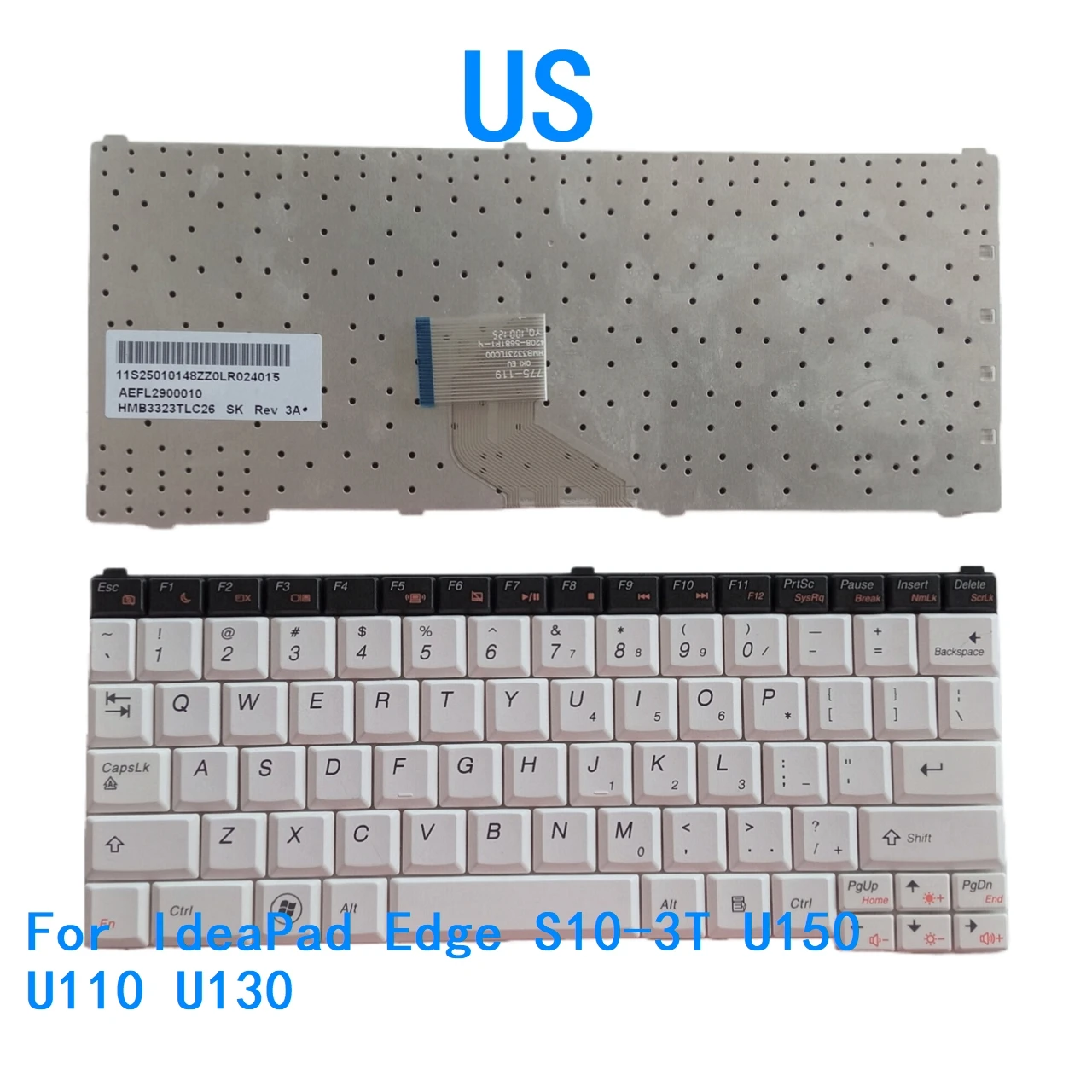 Nuevo teclado en idioma estadounidense para Lenovo IdeaPad Edge S10-3T U150 U110 U130 teclado de repuesto (no aplicable a S10-3S)