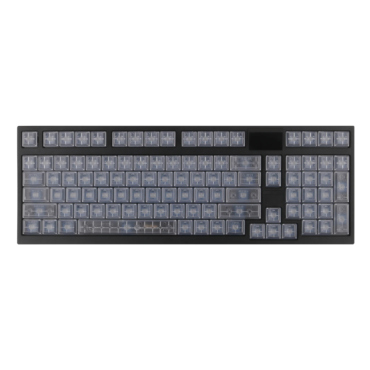 Juego de teclas transparentes en blanco, tapas de teclas escarchadas con perfil de cereza, personalizadas para teclado mecánico retroiluminado, ABS, GK64, 138 teclas