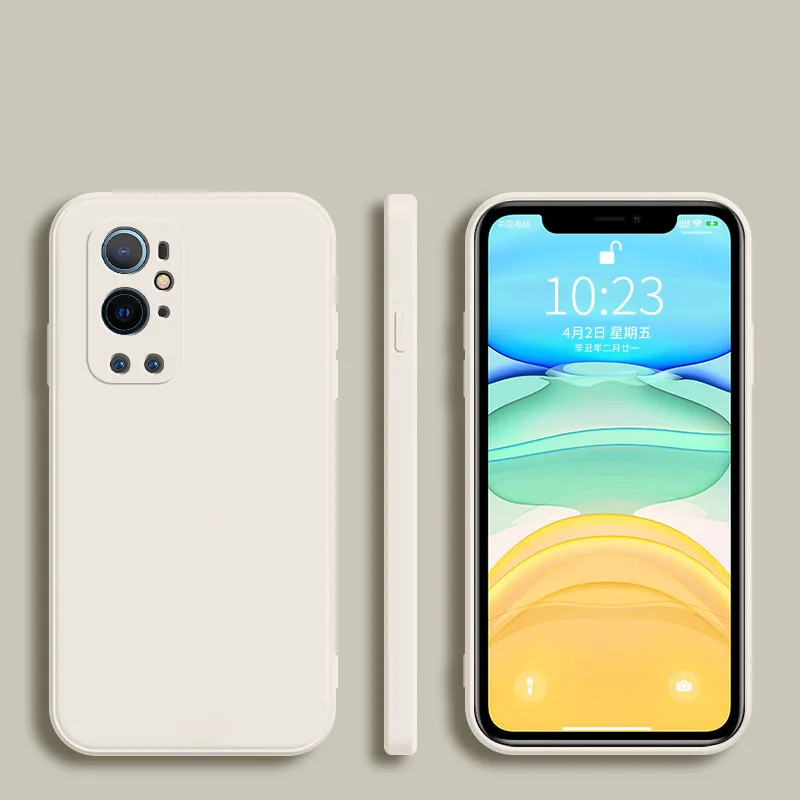 Funda de silicona suave cuadrada de lujo para OnePlus One Plus 10 9 9R 9RT 8 7 7T Pro Nord CE 2 5G Coque cubierta trasera de Color sólido - imagen 2
