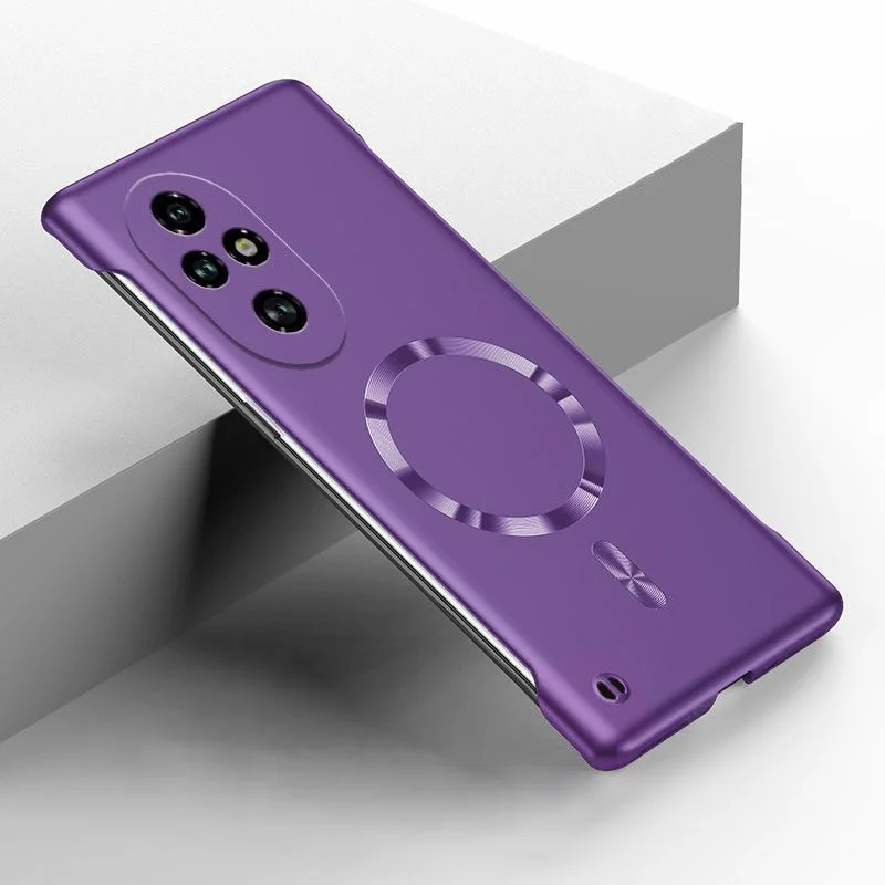 Funda sin marco con pintura de Metal para Huawei Honor 300 200 100 90 70 50 Pro Magic 6 7 Lite X9C, cubierta de carga inalámbrica magnética inteligente - imagen 4