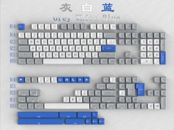 Daye GMK True Olivetti Keycaps SA ABS Doble Disparo Gris Azul