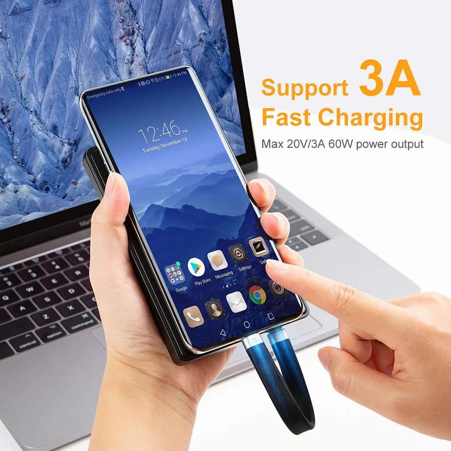 Cable de datos USB 4,0 Gen3 40Gbps Thunderbolt 3 PD 10Gbps 100W 5A Cable de carga rápida a tipo C Cable 4K @ 60Hz Cable USB tipo C 13cm - imagen 3