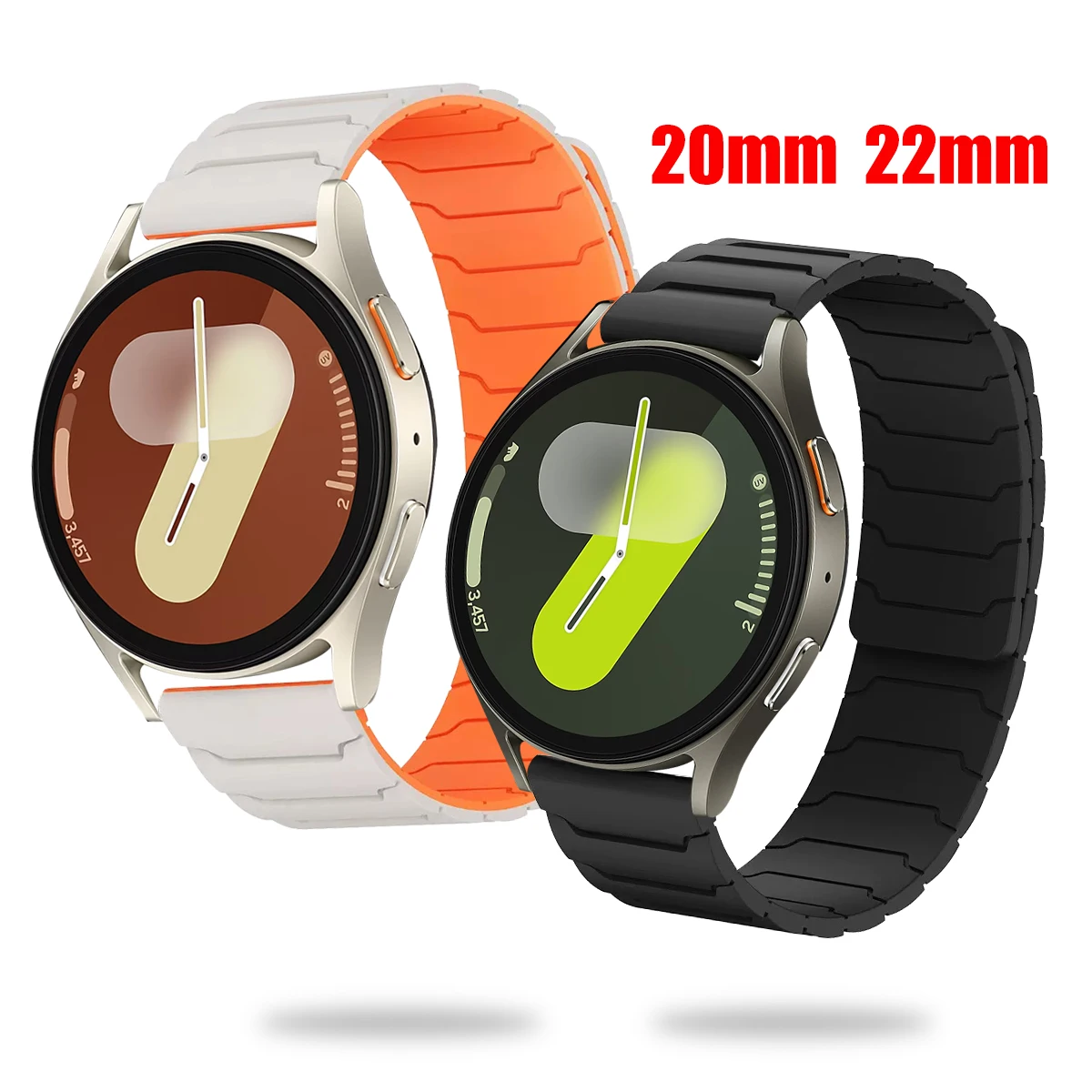 Correa de 20mm 22mm para Samsung Galaxy watch 7/6/5/4/5 pro/Classic/Gear Sport banda magnética de silicona reemplazar pulsera para HUAWEI GT5