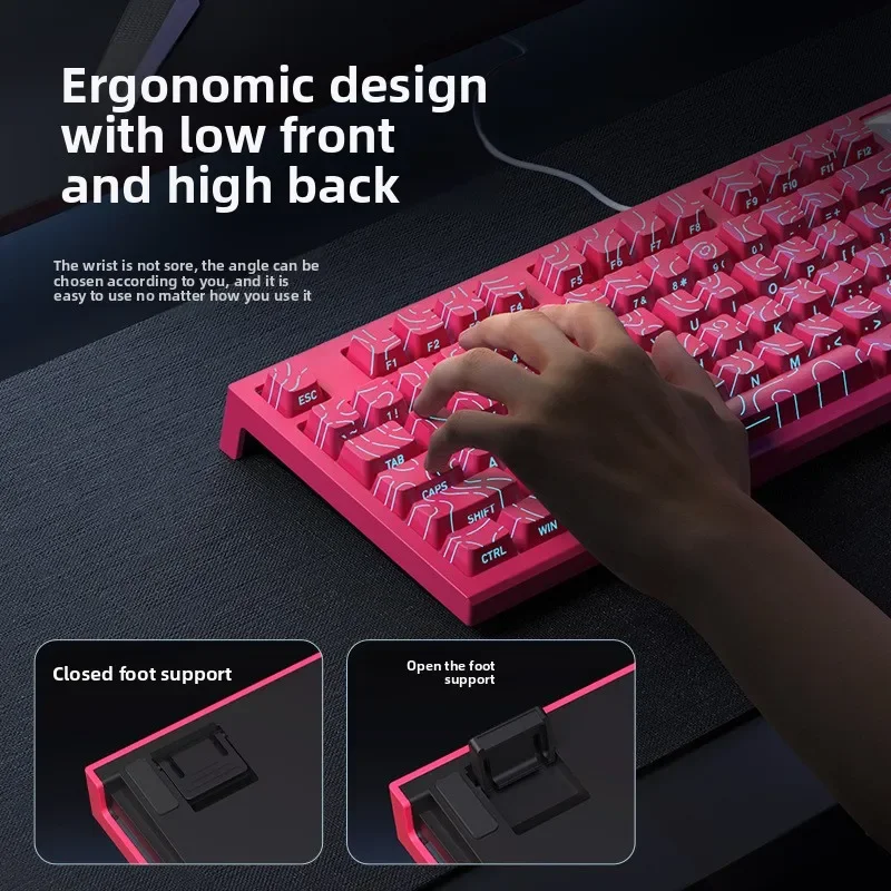 SUMREDA TL84 Teclado mecánico de línea de contorno con cable grabado lateral intercambiable en caliente personalizado para juegos de deportes y trabajo de oficina - imagen 2