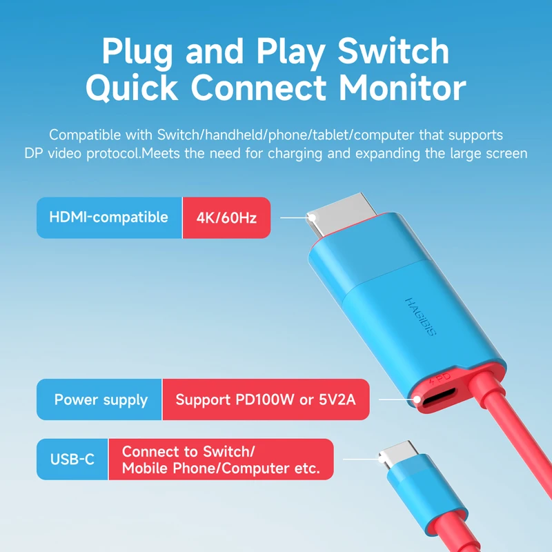 Dock USB-C HDMI 4K 60Hz 100W para Switch y Steam Deck - imagen 2