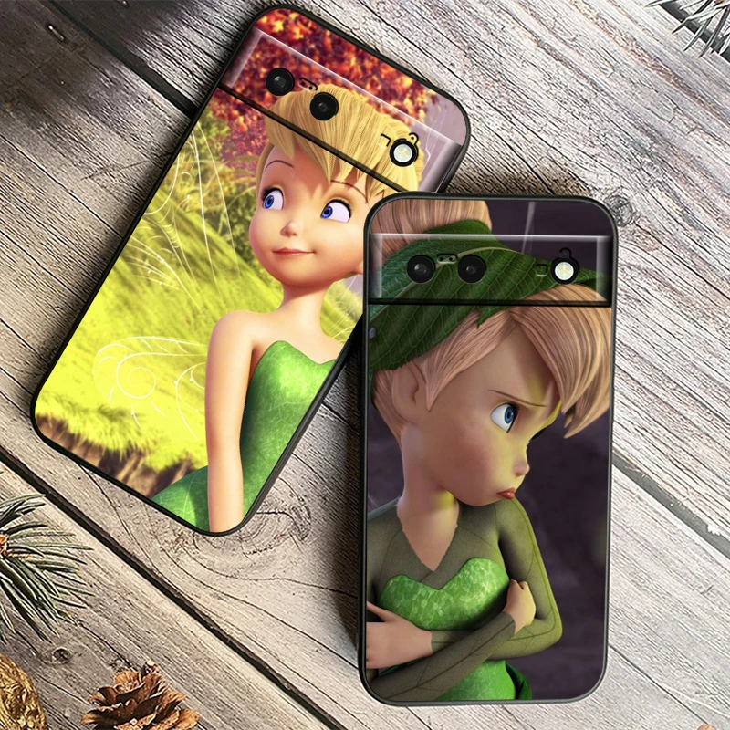 Funda de teléfono blanda de silicona negra a prueba de golpes, carcasa Tinker Bell, diseño de Disney para Google Pixel 9, 8, 7A, 7, 6A, 6, 5A, 5, 4, 4A, XL, 5G - imagen 2