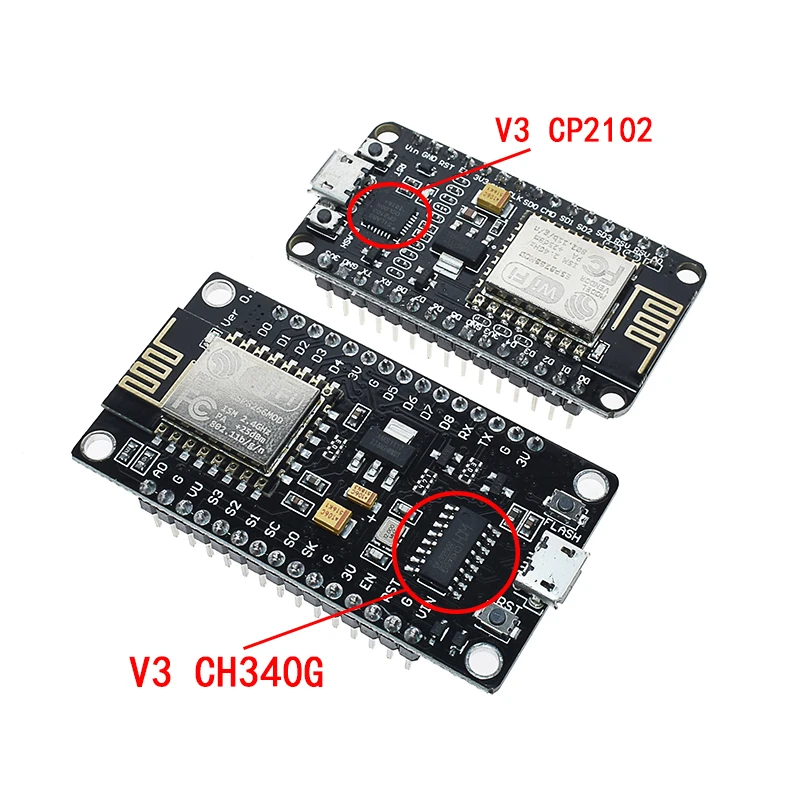 Nuevo módulo inalámbrico CH340 CH340G / CP2102 NodeMcu V3 V2 4M Lua WIFI Placa de desarrollo de Internet de las cosas basada en ESP8266