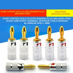 Conector Banana Chapado en Oro Cobre Puro Sin Soldadura