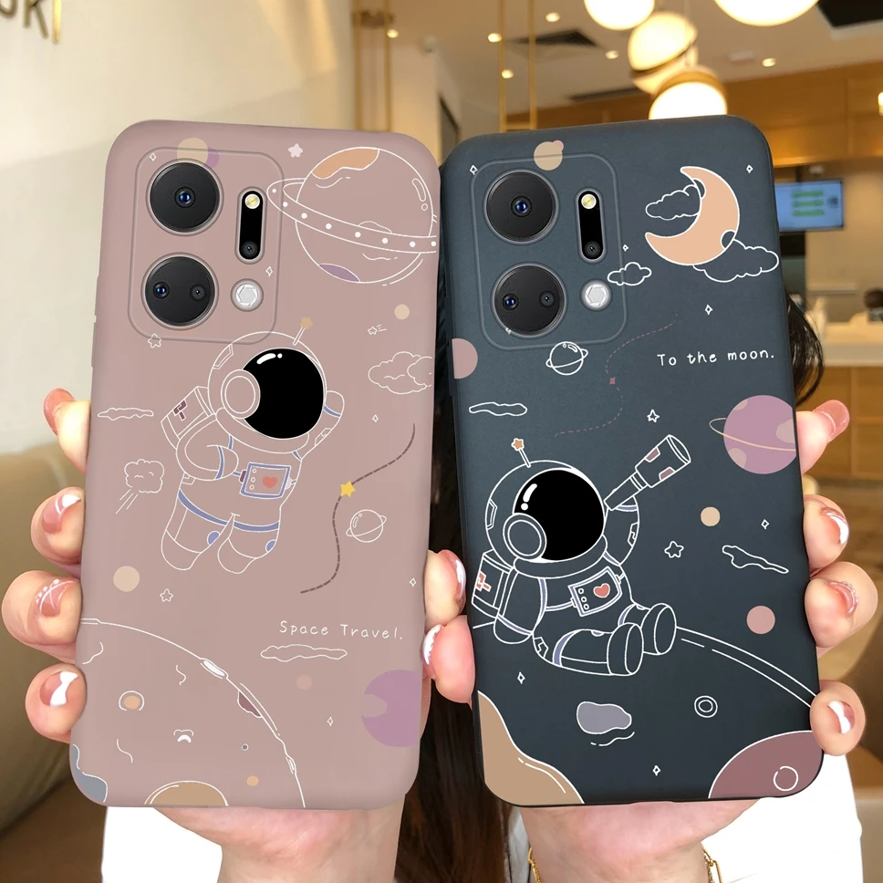 Funda para Honor X7A X8A moda dinosaurio astronautas mate Capa protectora trasera de silicona suave para HonorX7A X 8A Fundas Coque - imagen 3