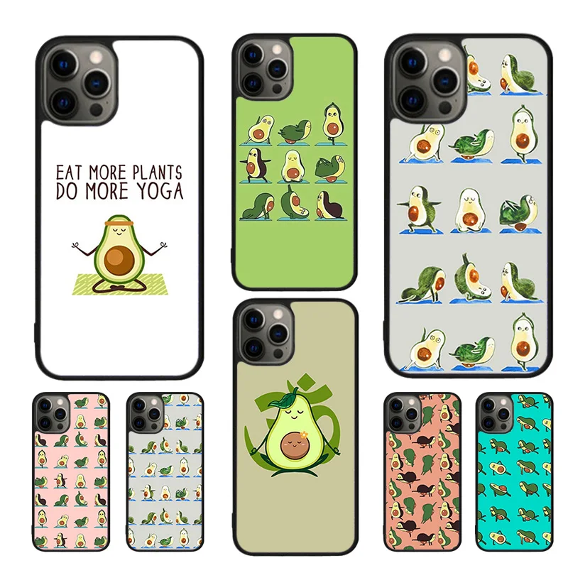 Funda para teléfono móvil con diseño divertido de aguacate Yoga para iPhone 17 Air 16 15 14 12 13 11 Pro MAX apple Plus Coque