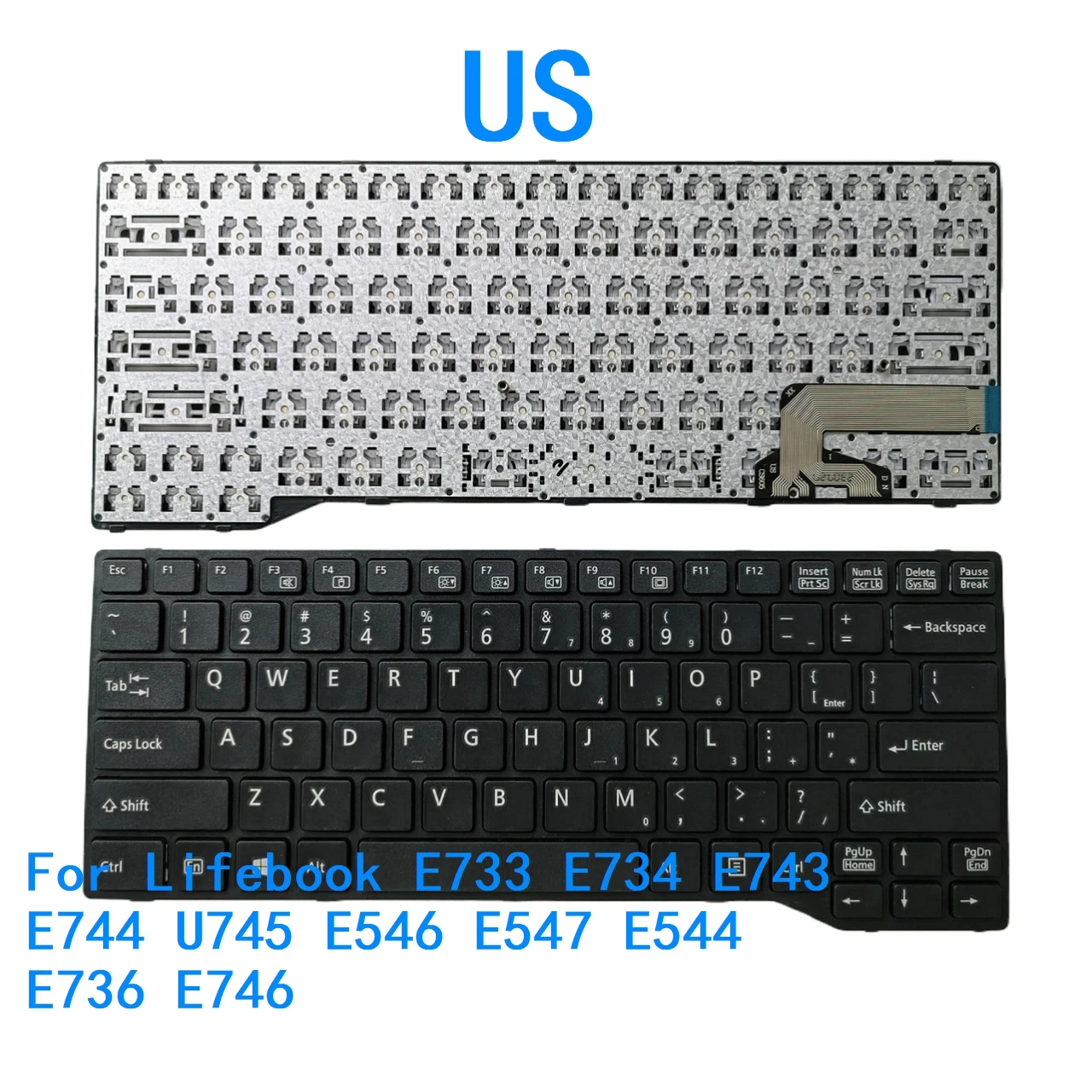Nuevo teclado en idioma estadounidense para Fujitsu Lifebook E733 E734 E743 E744 U745 E546 E547 E544 E736 E746 teclado de repuesto