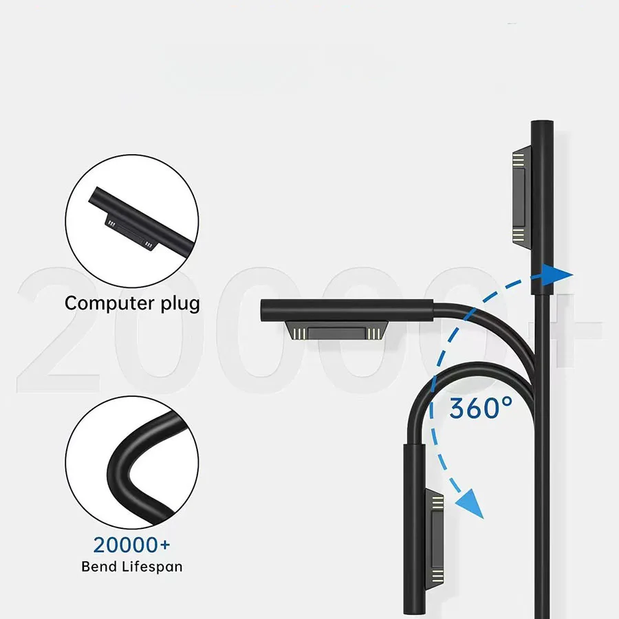 Adaptador de corriente alterna para ordenador portátil, cargador de 15V 2.58A 44W para Microsoft 1796 1769 1800 New Surface Book Pro 3 Pro 4 Pro 5 Pro 6 - imagen 4