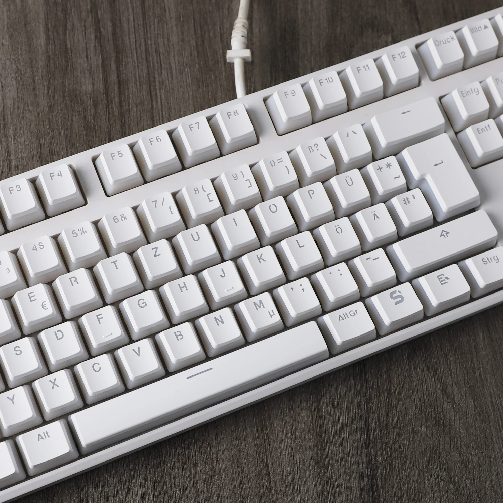 YMDK blanco negro pudín alemán ISO QWERTZ doble disparo PBT brillo a través del perfil OEM para interruptores MX Teclado mecánico - imagen 5