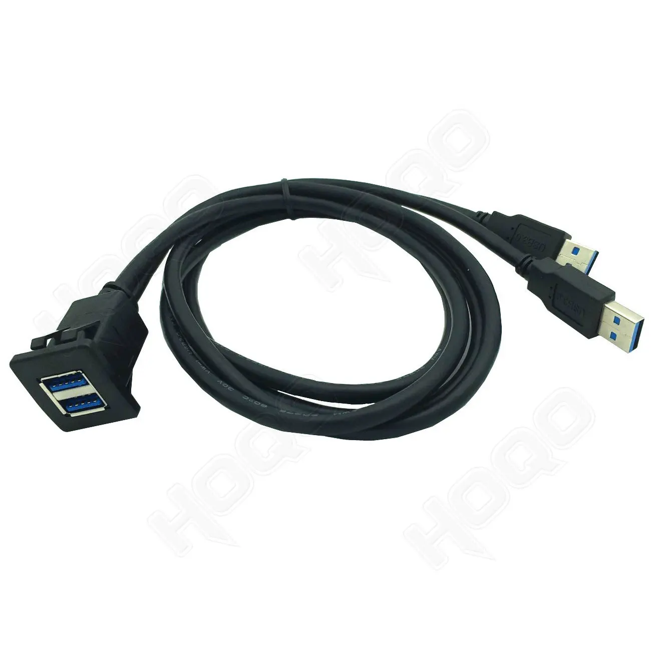 Cable USB doble hembra a macho para Panel de montaje empotrado blindado para coche motocicleta 1m 2m, Cable USB cuadrado para Panel de tablero - imagen 4