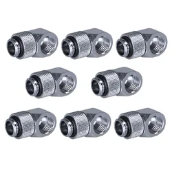 Codo Giratorio 90° G1/4" H-M Refrigeración Líquida PC Negro/Plata