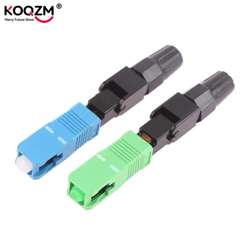 Conector rápido de fibra óptica SC APC integrado, adaptador de modo único FTTH, montaje de campo, 5 piezas
