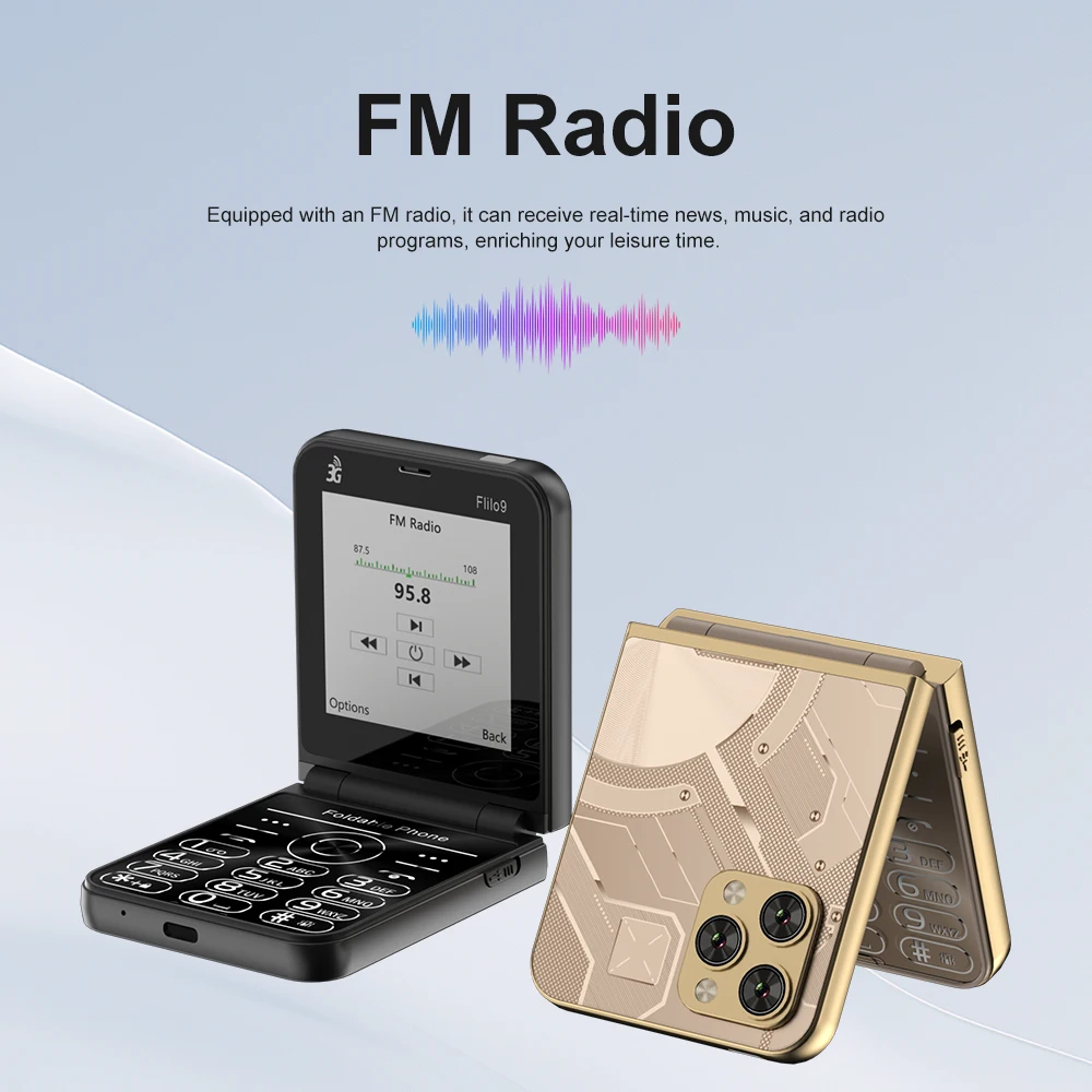 2025 SERVO Flilo9 Flip teléfono móvil 3G WCDMA pantalla de 2,6 pulgadas Dual SIM antorcha MP4 velocidad Dial lista negra Telefonos Celular Fold Phone - imagen 5