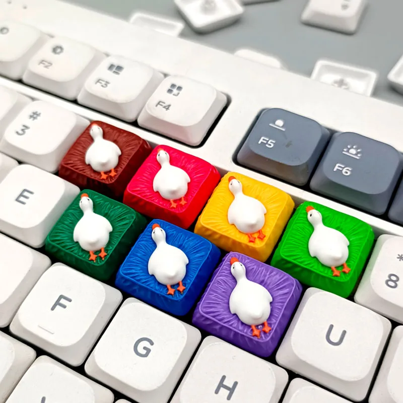 Teclas con tema de pato tumbado KT, teclas de juguete de resina con interruptor MX bajo para teclado mecánico, accesorio Original personalizado, regalo - imagen 2