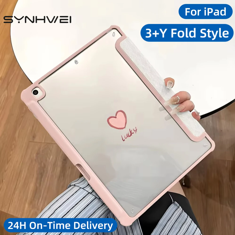 Funda tipo 3 + Y con portalápices para ipad Air 7a generación para IPad A16 11a 10a 10,2 "Mini6 /7 Air5/4 Pro 12,9 11 13 M3 M4 M2