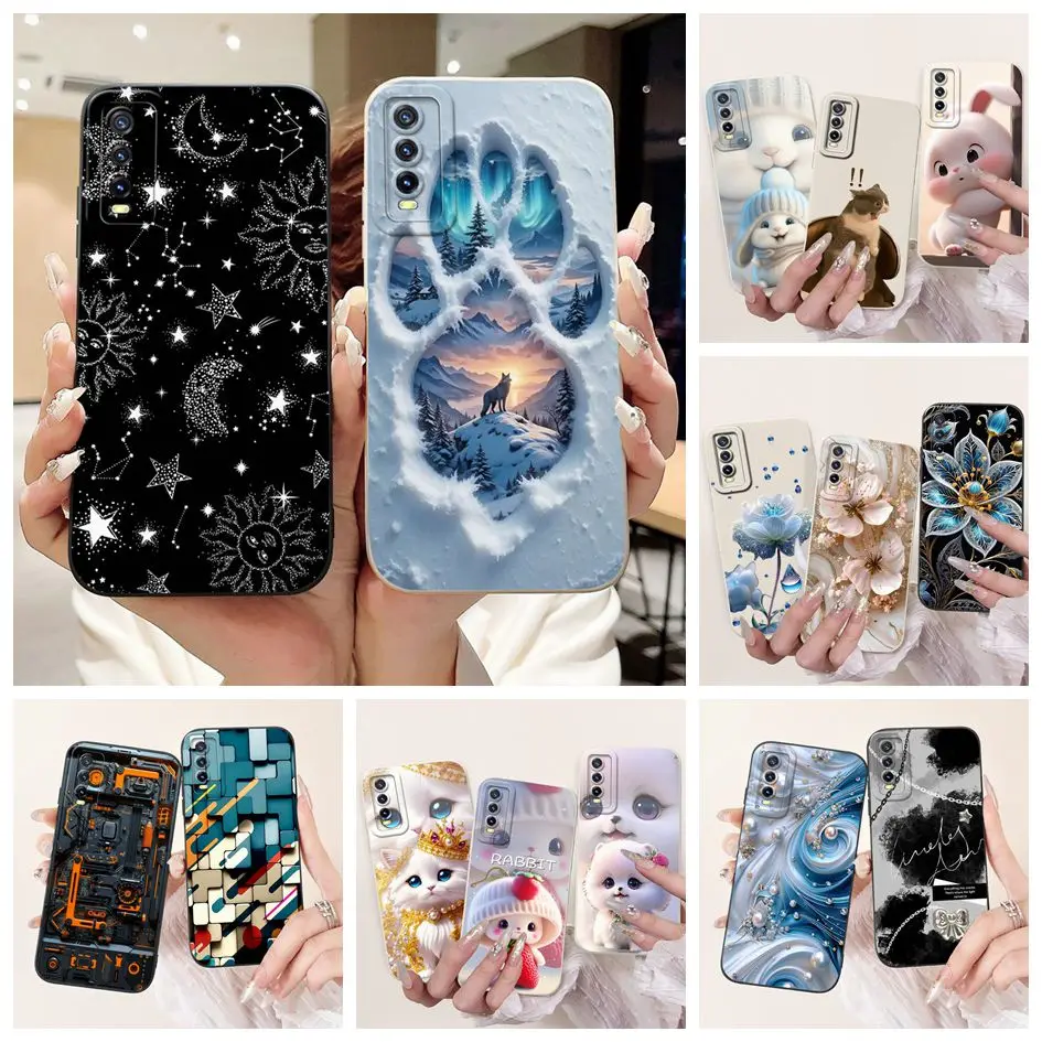 Para Vivo Y20 Y20S Y20i Funda V2027 V2029 Funda Cool Wolf dibujos animados suave TPU Funda a prueba de golpes para Vivo Y11s Y12s Y20G Y20a Y20t Capa