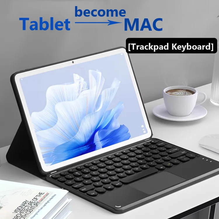 Funda con teclado táctil para Lenovo Xiaoxin Pad 12,1 2025 TB365FC, funda inteligente para tableta Bluetooth con teclado y ratón Bluetooth