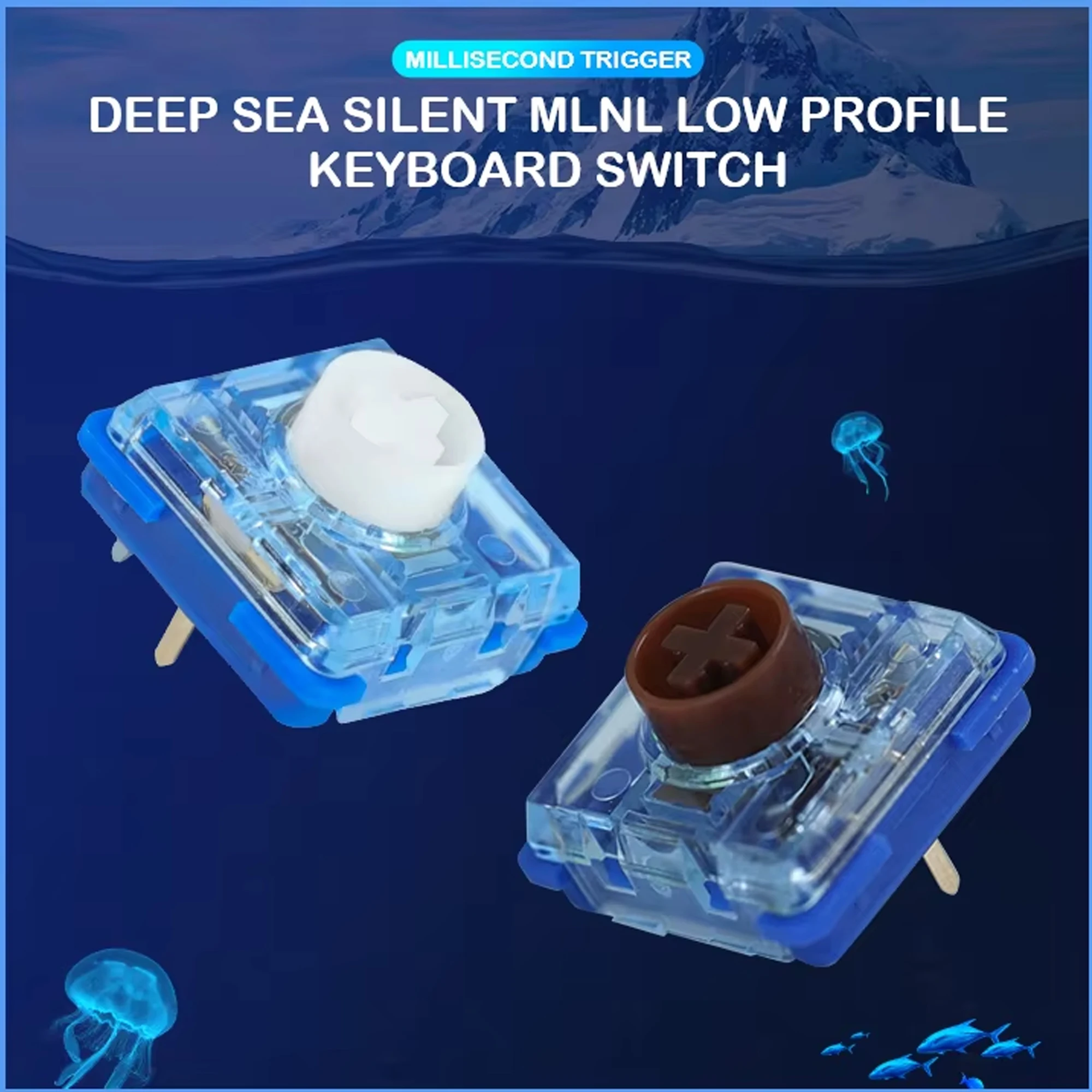 Kailh Deep Sea-interruptor de teclado silencioso de perfil bajo, interruptor de teclado mecánico para aterrizaje de ballena de isla de aguas profundas, MINI 1353Hitbox - imagen 2