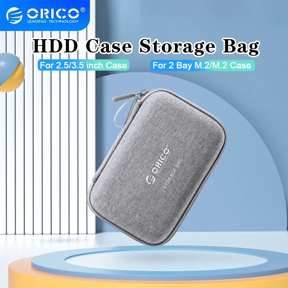ORICO 2,5 ''3,5'' HDD bolsa de almacenamiento para disco duro externo/caja de disco duro M.2/auriculares/almacenamiento de gran capacidad de disco U