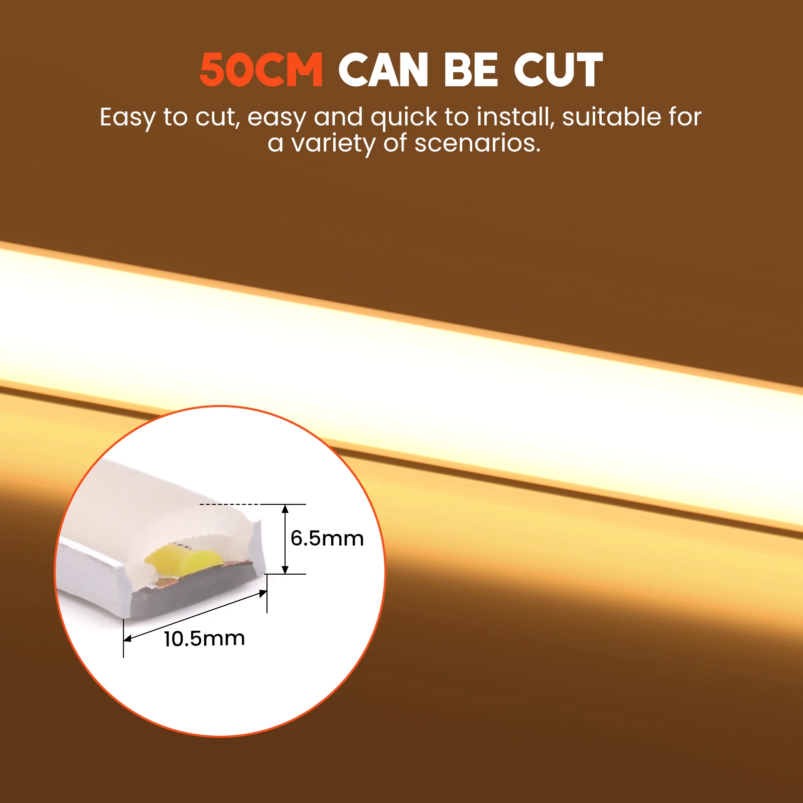 Tira de luces LED COB de 220V IP67, resistente al agua, 288LEDs/M, control remoto táctil de pared, WiFi, Bluetooth, cuerda de neón regulable, luz cálida/Natural/blanca - imagen 5