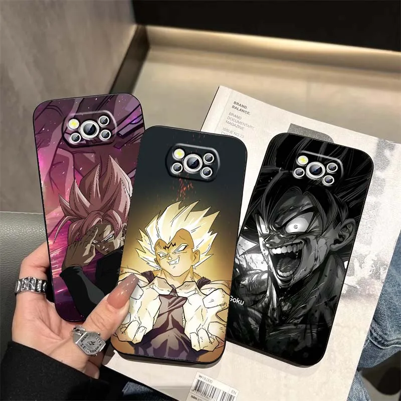 D-Dragon B-Balls G-Goku Anime para Xiaomi Mi Poco F3 F4 F5 F6 X3 X4 X5 X6 X7 M3 M4 M5s M5 M6 GT Pro 5G funda negra para teléfono - imagen 3
