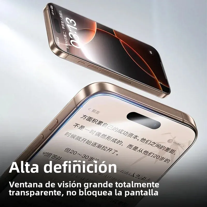 SmartDevil vidrio templado sin bordes para iPhone 16 Pro Max 16 15 Pro Max 15 Plus HD Protector de pantalla de caja sin polvo de privacidad transparente - imagen 5