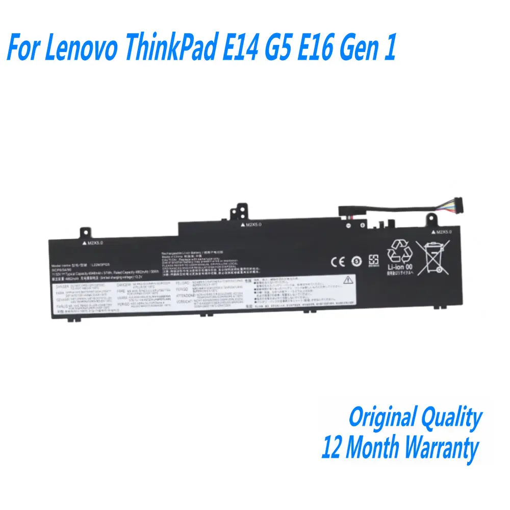 Nueva batería de ordenador portátil 11,52 V 57Wh L22L3PG5 para Lenovo ThinkPad E14 G5 E16 Gen 1 L22B3PG5 L22C3PG5 L22D3PG5 L22M3PG5 4948mAh