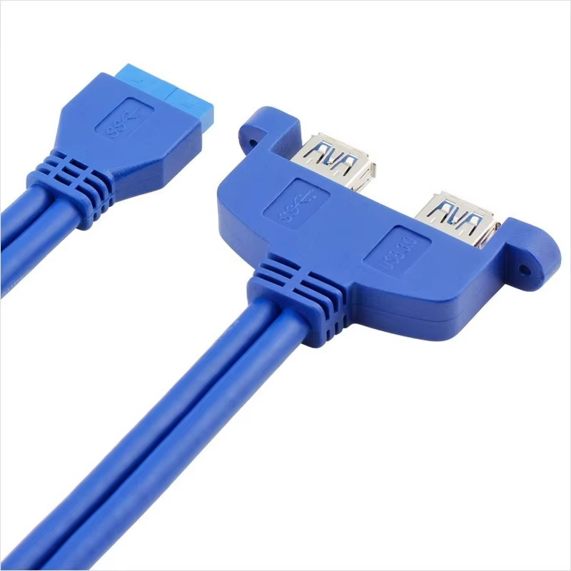 Soporte Panel Adaptador USB 3.0 Header 20 Pines a 2 USB-A - imagen 3