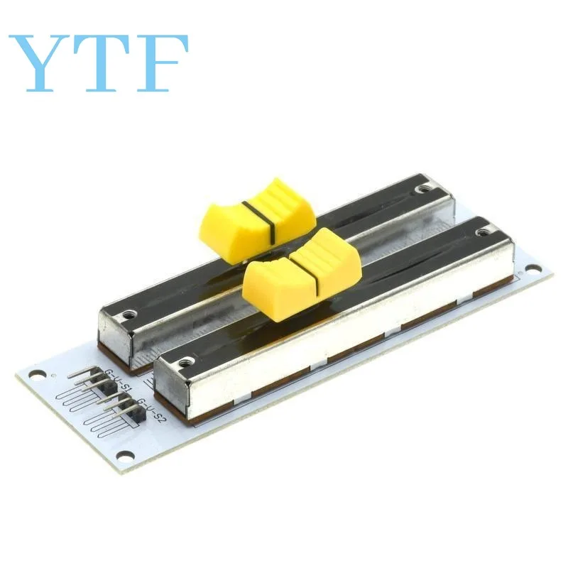 Potenciómetro deslizante de doble fila, módulo de Sensor analógico de resistencia deslizante lineal de 10K para bloque de construcción electrónico mezclador Arduino