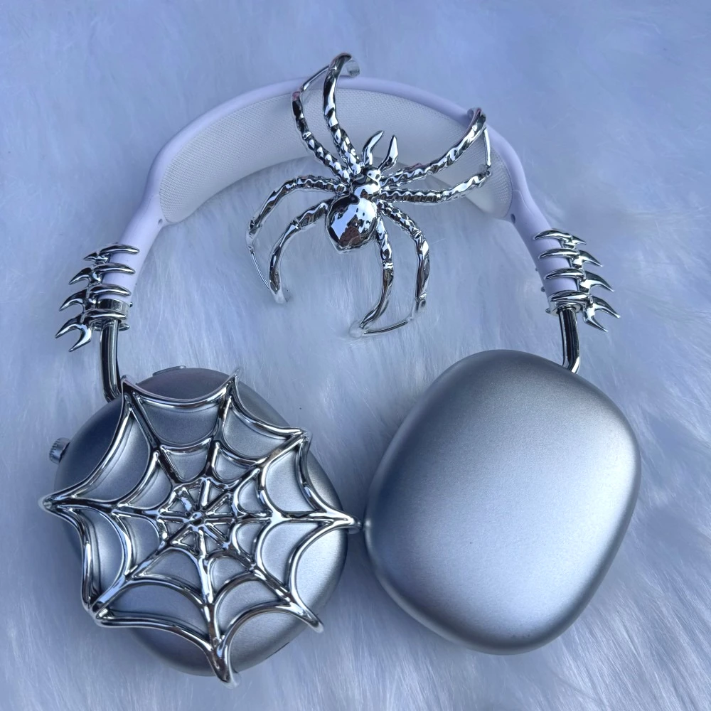 Funda para auriculares Airpods Max CoverY2k, funda para auriculares personalizada de araña plateada, accesorios, réplica de Airpods Max, regalo de decoración para auriculares - imagen 5