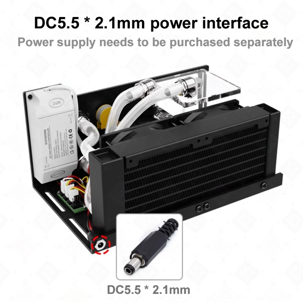 FREEZEMOD-Módulo de refrigeración líquida con ventilador, 4000 velocidades, 160mm, bomba de radiador de aluminio, cabezal de 4m/9m, capacidad de 300ml, SLMZ-T-S de rosca G1/4 MOD - imagen 3