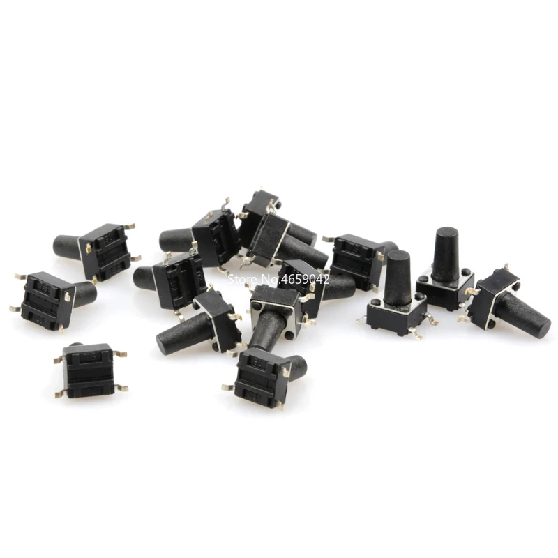 Lote de 50 unidades SMD 6x6x4 microinterruptor táctil momentáneo, pulsador de 3/5/6/7/8MM, 6x6x4,3 MM, 6x6x5MM, 6x6x6MM, 6x6x8MM - imagen 4