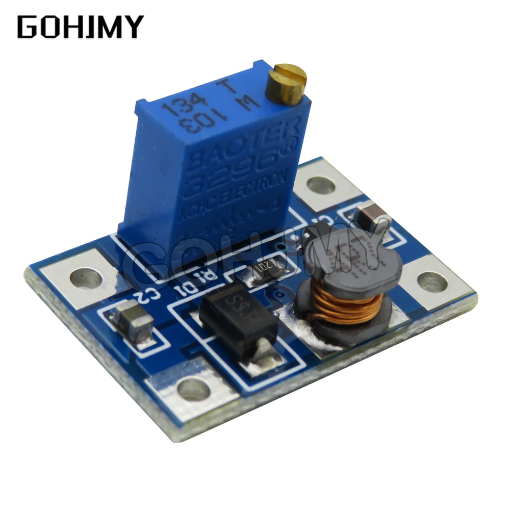 SX1308 2A DC-DC 2-24V a 2-28V Módulo de potencia ajustable elevador Convertidor de refuerzo de gran corriente