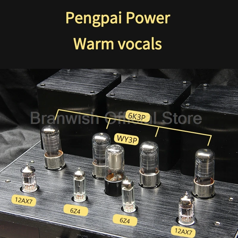 AMPLIFICADOR DE TUBO DE 200W + 200W, amplificador de Audio preescenario con amplificador Bluetooth 5,0, amplificadores de 0,5% THD, compatible con altavoz de 4/8Ω para etapas de cine en casa - imagen 4