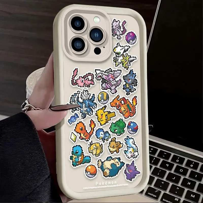 Funda blanda de dibujos animados Pixel P-Pokemon para iPhone 17 Air 16 16E 15 14 13 12 11 Pro Max X XS X S Max XR SE 2020 SE4 7 8 funda de silicona - imagen 4