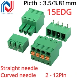 Bloque Terminales PCB 15EDGKD 3,5mm Sin Tornillos 2P-12P