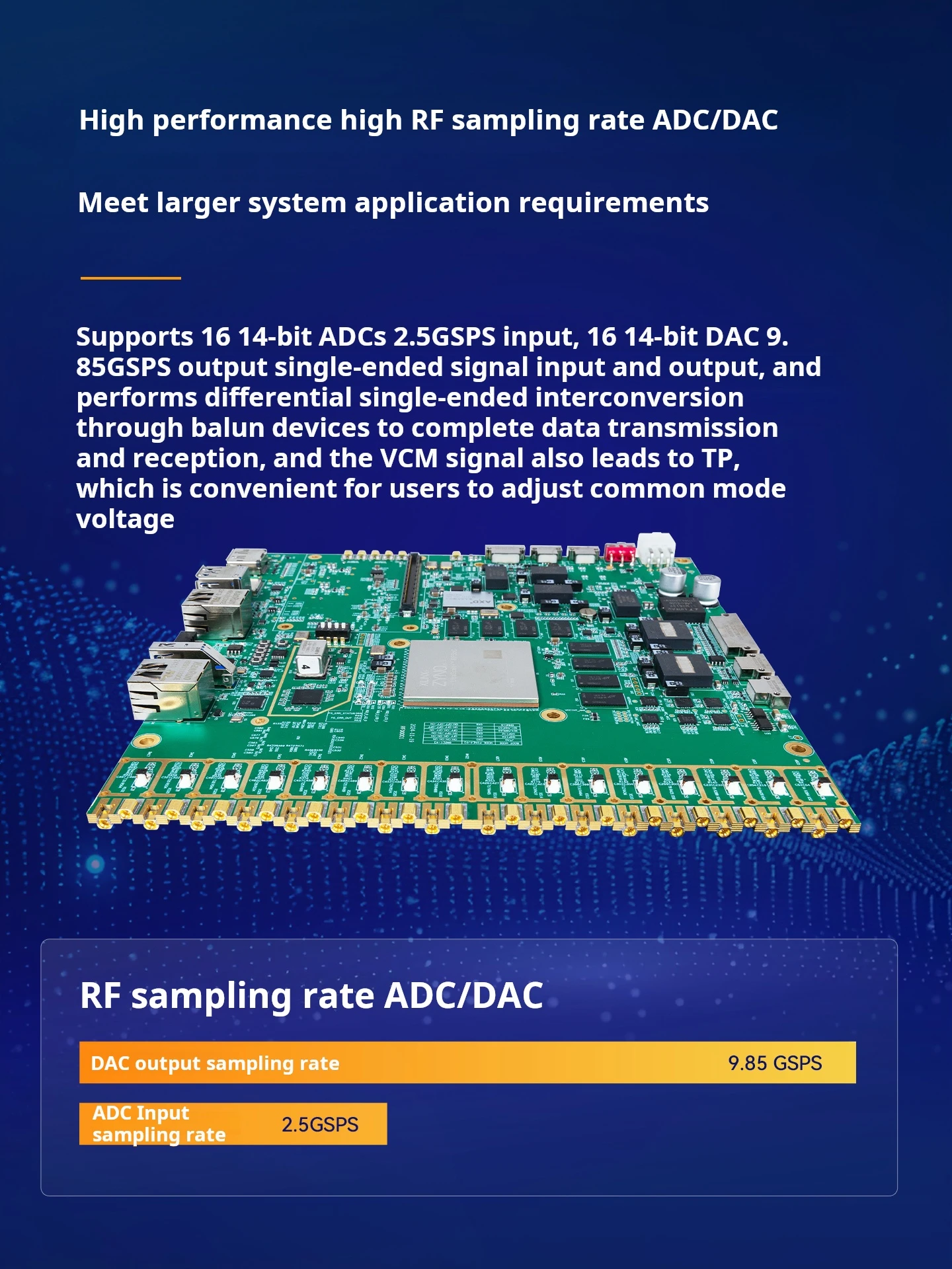 Placa de desarrollo RF Alinx AXW49 AMD Xilinx Zynq UltraScale + RFSoC XCZU49DR FPGA para sistemas inalámbricos 5G - imagen 5