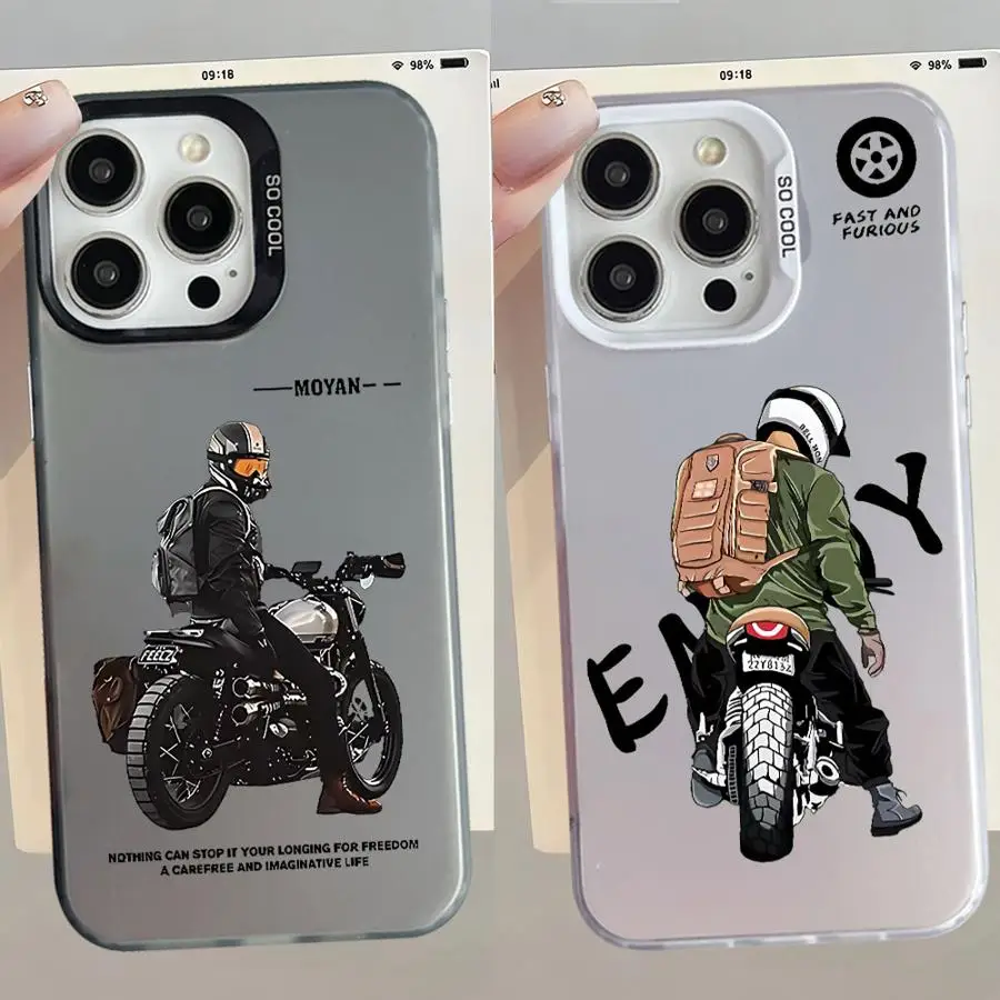 Funda para iPhone 14 15 16 Plus 16e 11 12 13 Pro Max carcasa suave locomotora masculina moda Cool