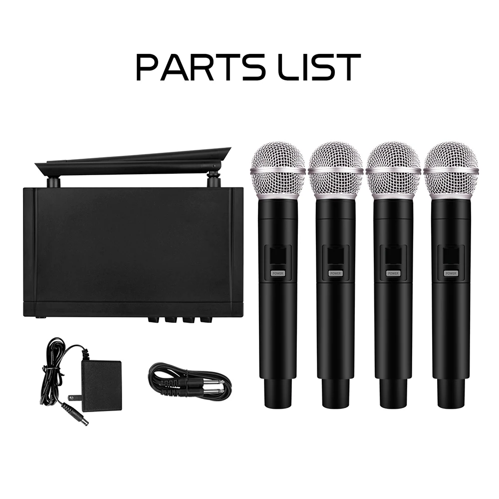 Debra Audio-sistema de micrófono inalámbrico de 2/4 canales, sonido HD, portátil, alcance de 80m para Karaoke, discurso de Iglesia, Fiesta al aire libre - imagen 5